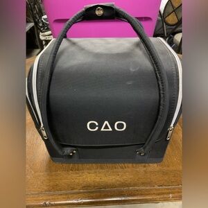 Black Cosmetic Bag with Structured Design